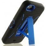 Wholesale iPhone 5 5S Armor Hybrid Case with Stand (Black-Blue)